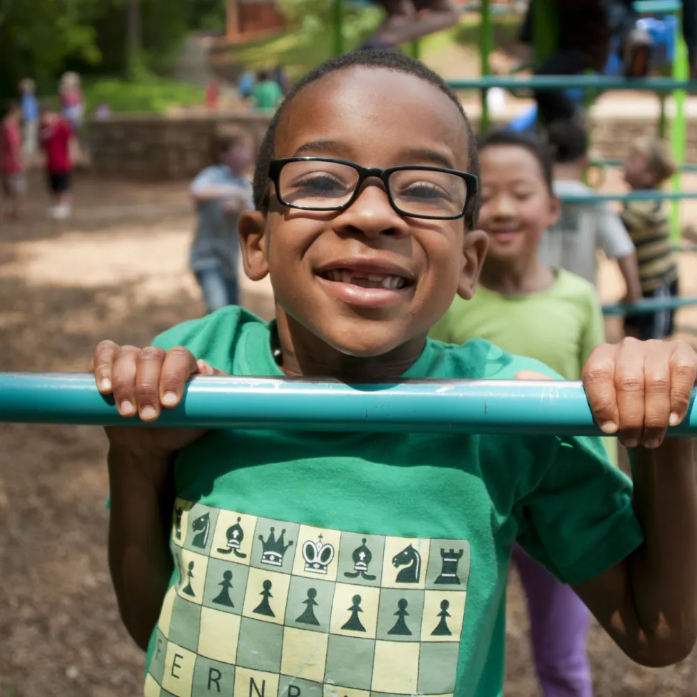 Child playing at a playground